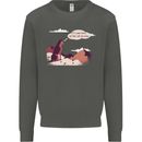 Peeing Dog in the Mountains Funny Kids Sweatshirt Jumper Storm Grey
