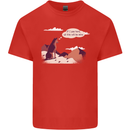 Peeing Dog in the Mountains Funny Kids T-Shirt Childrens Red