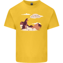 Peeing Dog in the Mountains Funny Kids T-Shirt Childrens Yellow