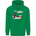 Peeing Dog in the Mountains Funny Mens 80% Cotton Hoodie Irish Green