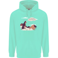 Peeing Dog in the Mountains Funny Mens 80% Cotton Hoodie Peppermint