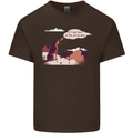 Peeing Dog in the Mountains Funny Mens Cotton T-Shirt Tee Top Dark Chocolate