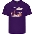 Peeing Dog in the Mountains Funny Mens Cotton T-Shirt Tee Top Purple