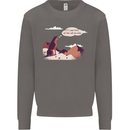 Peeing Dog in the Mountains Funny Mens Sweatshirt Jumper Charcoal