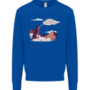 Peeing Dog in the Mountains Funny Mens Sweatshirt Jumper Royal Blue