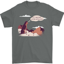 Peeing Dog in the Mountains Funny Mens T-Shirt Cotton Gildan Charcoal
