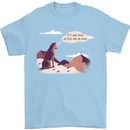 Peeing Dog in the Mountains Funny Mens T-Shirt Cotton Gildan Light Blue