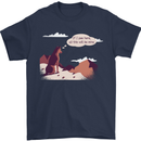 Peeing Dog in the Mountains Funny Mens T-Shirt Cotton Gildan Navy Blue