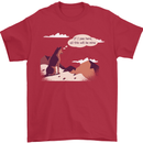 Peeing Dog in the Mountains Funny Mens T-Shirt Cotton Gildan Red