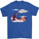Peeing Dog in the Mountains Funny Mens T-Shirt Cotton Gildan Royal Blue