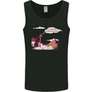 Peeing Dog in the Mountains Funny Mens Vest Tank Top Black