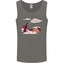 Peeing Dog in the Mountains Funny Mens Vest Tank Top Charcoal