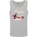 Peeing Dog in the Mountains Funny Mens Vest Tank Top Sports Grey