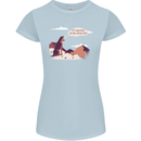 Peeing Dog in the Mountains Funny Womens Petite Cut T-Shirt Light Blue