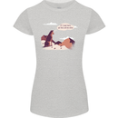 Peeing Dog in the Mountains Funny Womens Petite Cut T-Shirt Sports Grey