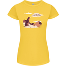 Peeing Dog in the Mountains Funny Womens Petite Cut T-Shirt Yellow