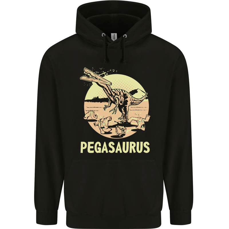 Pegasaurus Dinosaur T-Rex Funny Childrens Kids Hoodie Black