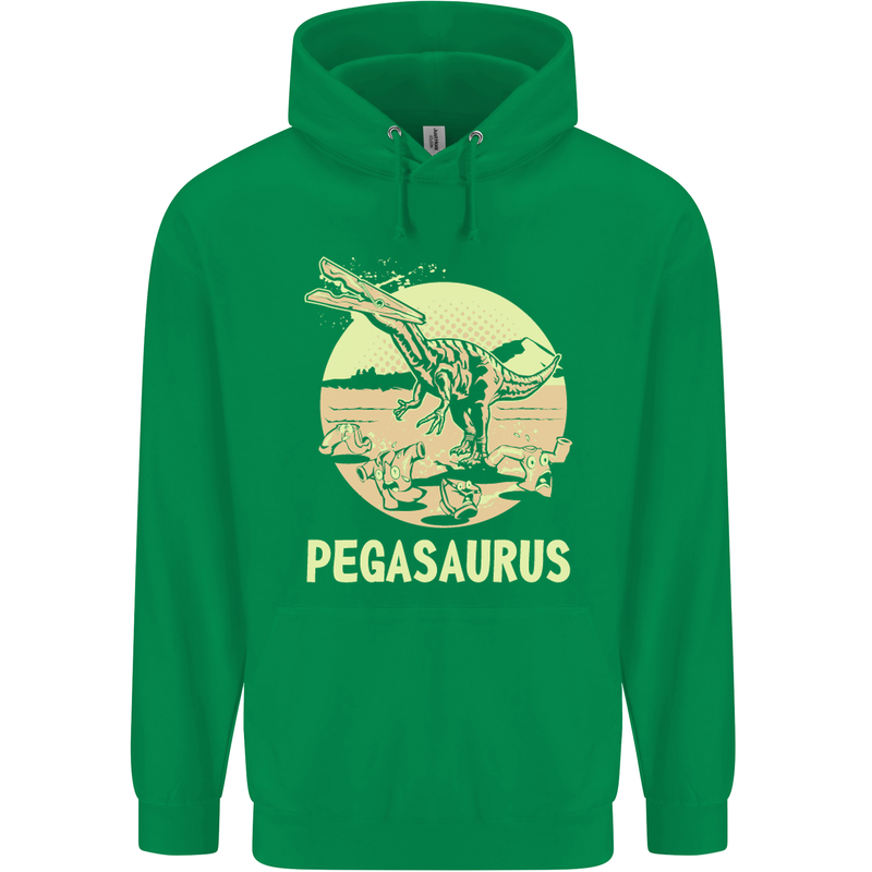 Pegasaurus Dinosaur T-Rex Funny Childrens Kids Hoodie Irish Green