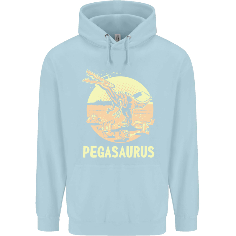 Pegasaurus Dinosaur T-Rex Funny Childrens Kids Hoodie Light Blue