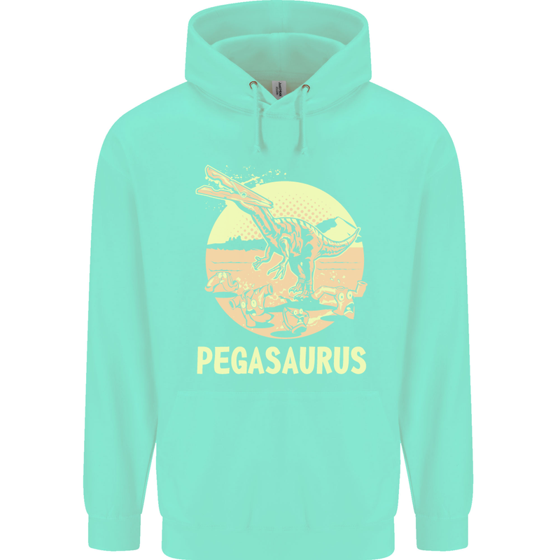 Pegasaurus Dinosaur T-Rex Funny Childrens Kids Hoodie Peppermint