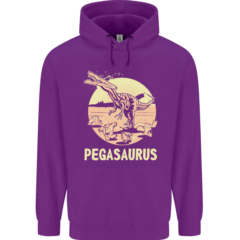 Pegasaurus Dinosaur T-Rex Funny Childrens Kids Hoodie Purple