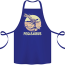 Pegasaurus Dinosaur T-Rex Funny Cotton Apron 100% Organic Royal Blue