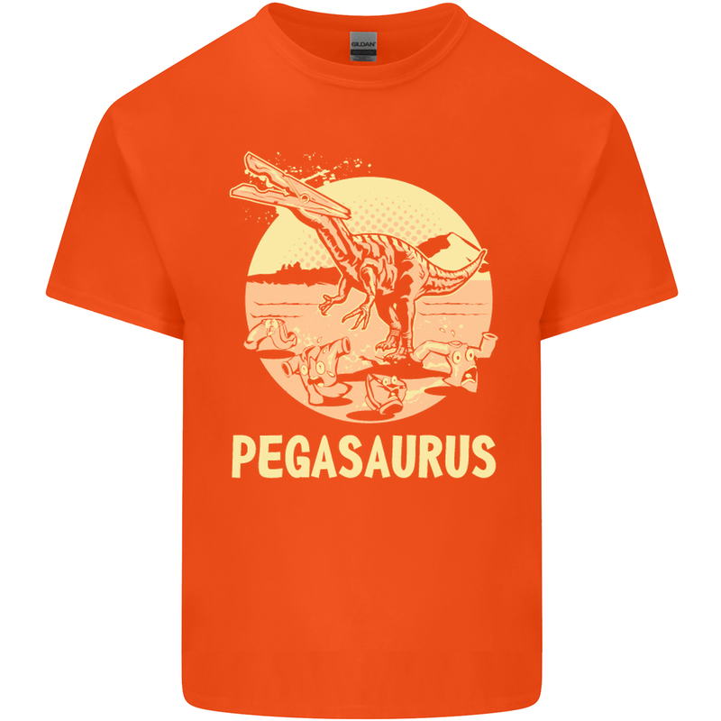 Pegasaurus Dinosaur T-Rex Funny Kids T-Shirt Childrens Orange