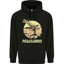 Pegasaurus Dinosaur T-Rex Funny Mens 80% Cotton Hoodie Black