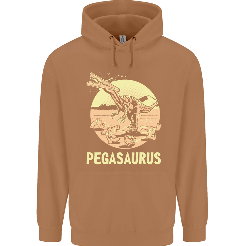 Pegasaurus Dinosaur T-Rex Funny Mens 80% Cotton Hoodie Caramel Latte