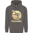 Pegasaurus Dinosaur T-Rex Funny Mens 80% Cotton Hoodie Charcoal