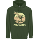 Pegasaurus Dinosaur T-Rex Funny Mens 80% Cotton Hoodie Forest Green