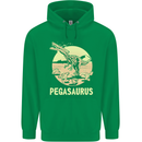 Pegasaurus Dinosaur T-Rex Funny Mens 80% Cotton Hoodie Irish Green