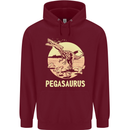 Pegasaurus Dinosaur T-Rex Funny Mens 80% Cotton Hoodie Maroon