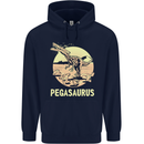 Pegasaurus Dinosaur T-Rex Funny Mens 80% Cotton Hoodie Navy Blue