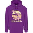 Pegasaurus Dinosaur T-Rex Funny Mens 80% Cotton Hoodie Purple