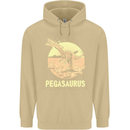 Pegasaurus Dinosaur T-Rex Funny Mens 80% Cotton Hoodie Sand