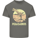 Pegasaurus Dinosaur T-Rex Funny Mens Cotton T-Shirt Tee Top Charcoal