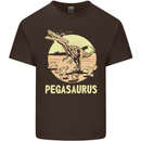 Pegasaurus Dinosaur T-Rex Funny Mens Cotton T-Shirt Tee Top Dark Chocolate