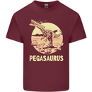 Pegasaurus Dinosaur T-Rex Funny Mens Cotton T-Shirt Tee Top Maroon