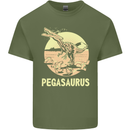 Pegasaurus Dinosaur T-Rex Funny Mens Cotton T-Shirt Tee Top Military Green