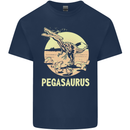 Pegasaurus Dinosaur T-Rex Funny Mens Cotton T-Shirt Tee Top Navy Blue
