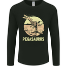 Pegasaurus Dinosaur T-Rex Funny Mens Long Sleeve T-Shirt Black