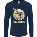 Pegasaurus Dinosaur T-Rex Funny Mens Long Sleeve T-Shirt Navy Blue