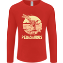 Pegasaurus Dinosaur T-Rex Funny Mens Long Sleeve T-Shirt Red