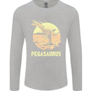 Pegasaurus Dinosaur T-Rex Funny Mens Long Sleeve T-Shirt Sports Grey