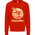 Pegasaurus Dinosaur T-Rex Funny Mens Sweatshirt Jumper Bright Red