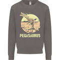 Pegasaurus Dinosaur T-Rex Funny Mens Sweatshirt Jumper Charcoal