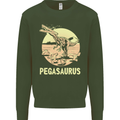 Pegasaurus Dinosaur T-Rex Funny Mens Sweatshirt Jumper Forest Green