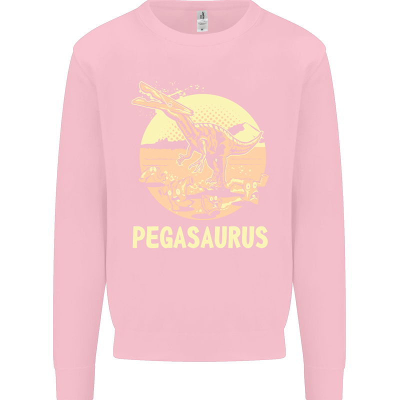Pegasaurus Dinosaur T-Rex Funny Mens Sweatshirt Jumper Light Pink