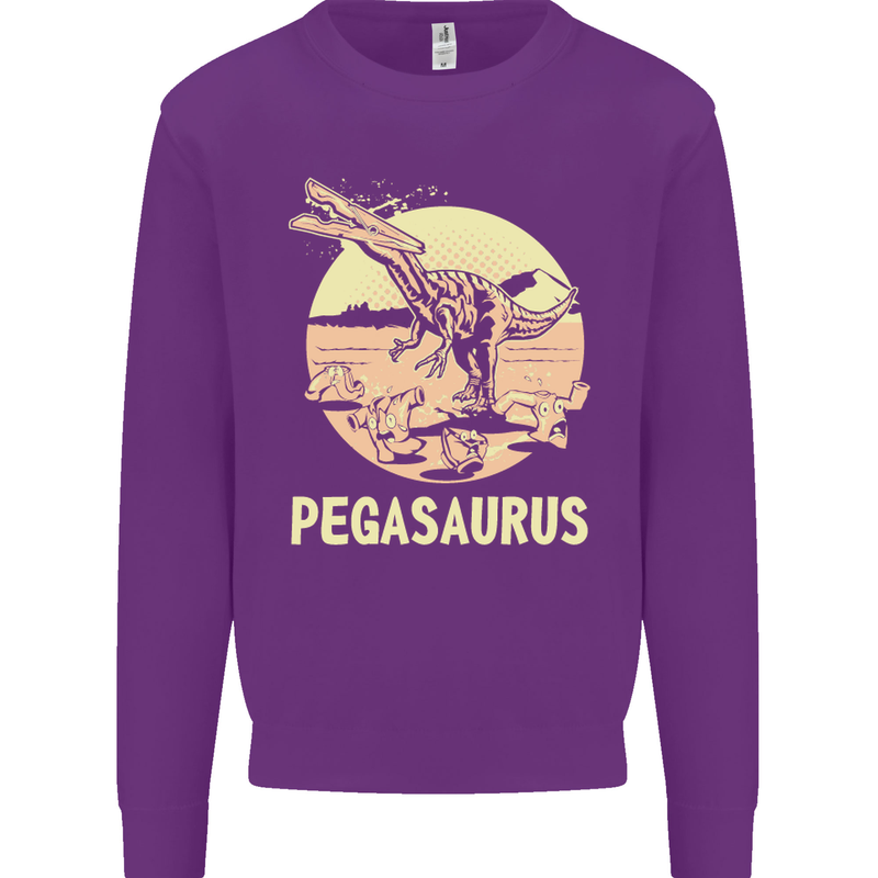 Pegasaurus Dinosaur T-Rex Funny Mens Sweatshirt Jumper Purple